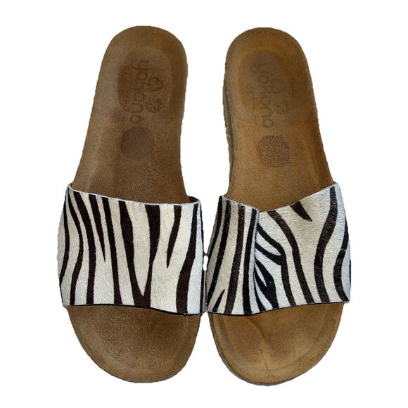Yokono Zebra Cork & Rope Platform Slide Mule Sandals Women SZ 7.5 Made In Spain - Picture 7 of 9